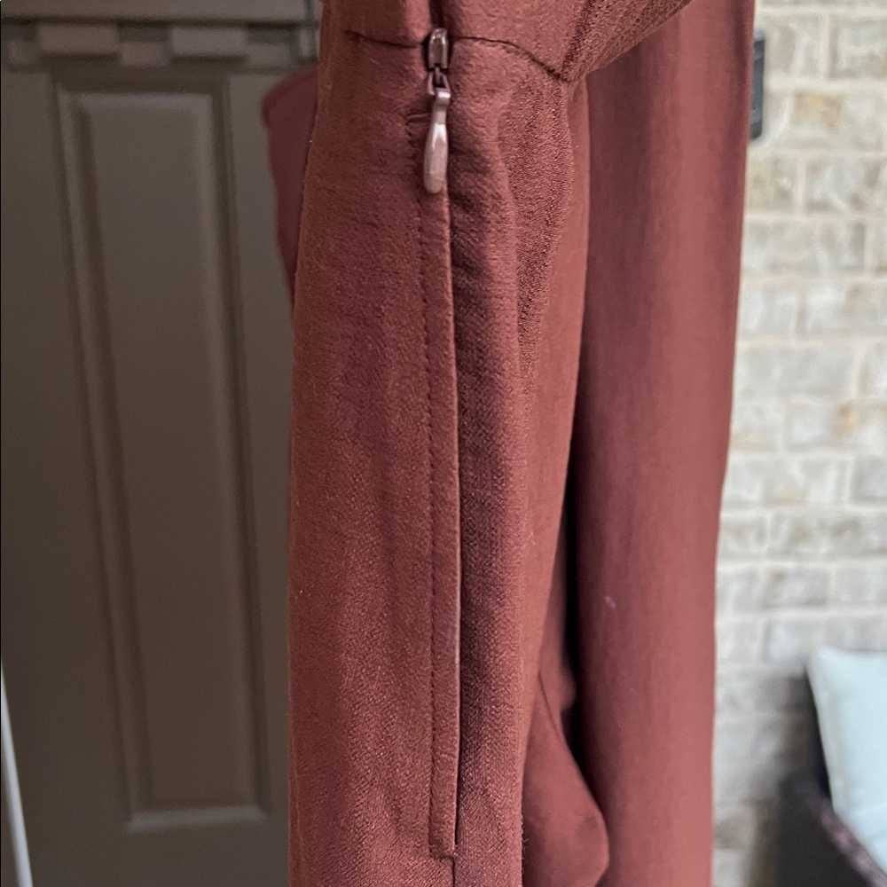 H&M Rust-Brown Wide-Leg  Ankle Pants Side Zipper - Picture 5 of 6